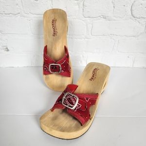 Skechers Red Bandana Print Sandals